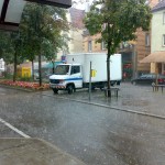 Regenschauer am Ostendplatz