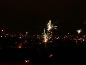 Silvesterfeuerwerk in Stuttgart Ost