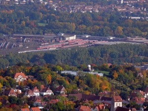 Blick vom Fernsehturm zur Uhlandshöhe