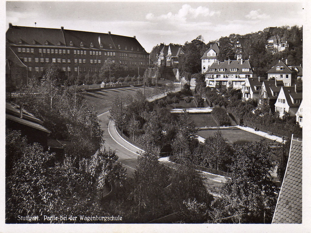 Wagenburgschule auf einer Postkarte