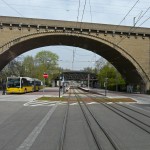 Hier soll die Baustraße entlang, über die Gleis. Wenn das mal gut geht